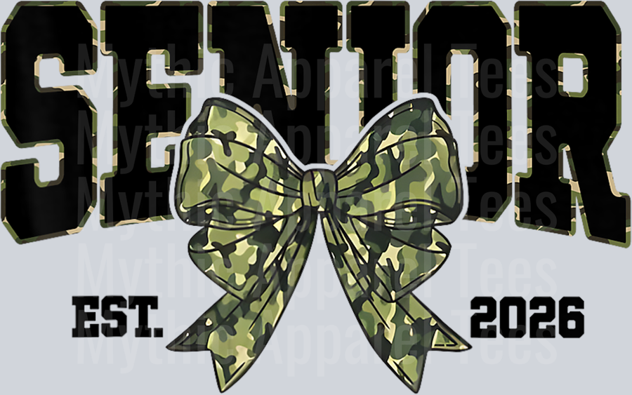 Senior 2026 Camouflage Old Camo Bow Coquette Bow Hunting T-Shirt