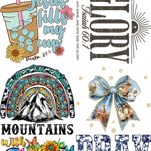 RELIGIOUS 3 GANG SHEET 10 FULL SIZE IMAGES