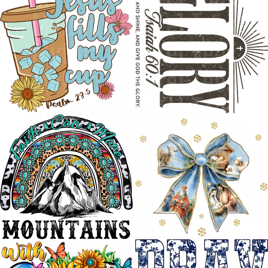 RELIGIOUS 3 GANG SHEET 10 FULL SIZE IMAGES