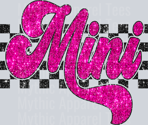 Sequin Pink Checkered Mini