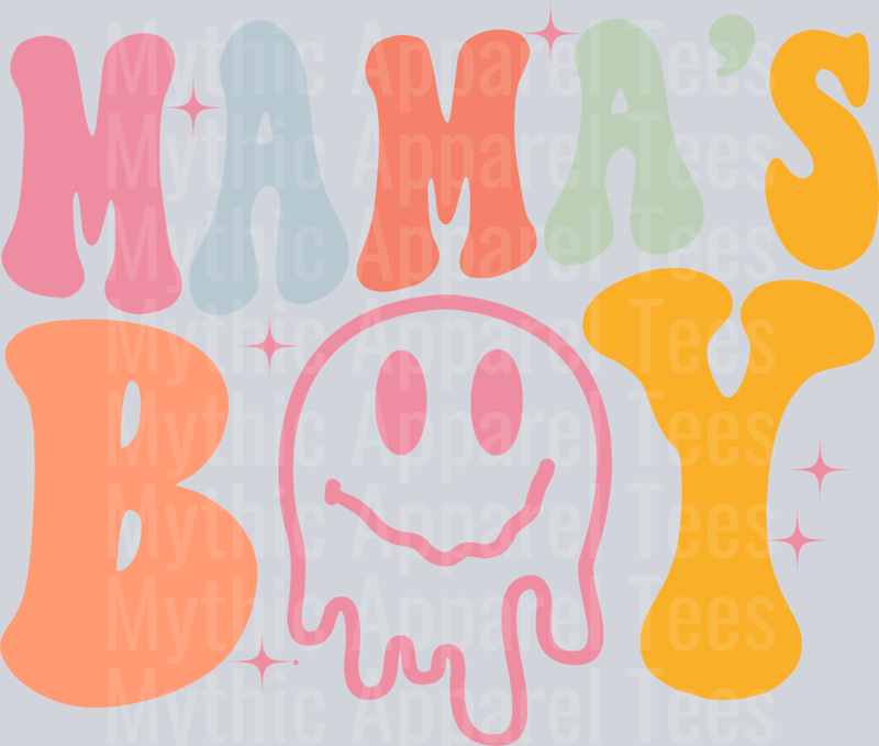 MAMAS BOY Dripping Smiley Face DTF Infant - Youth Boy Transfers