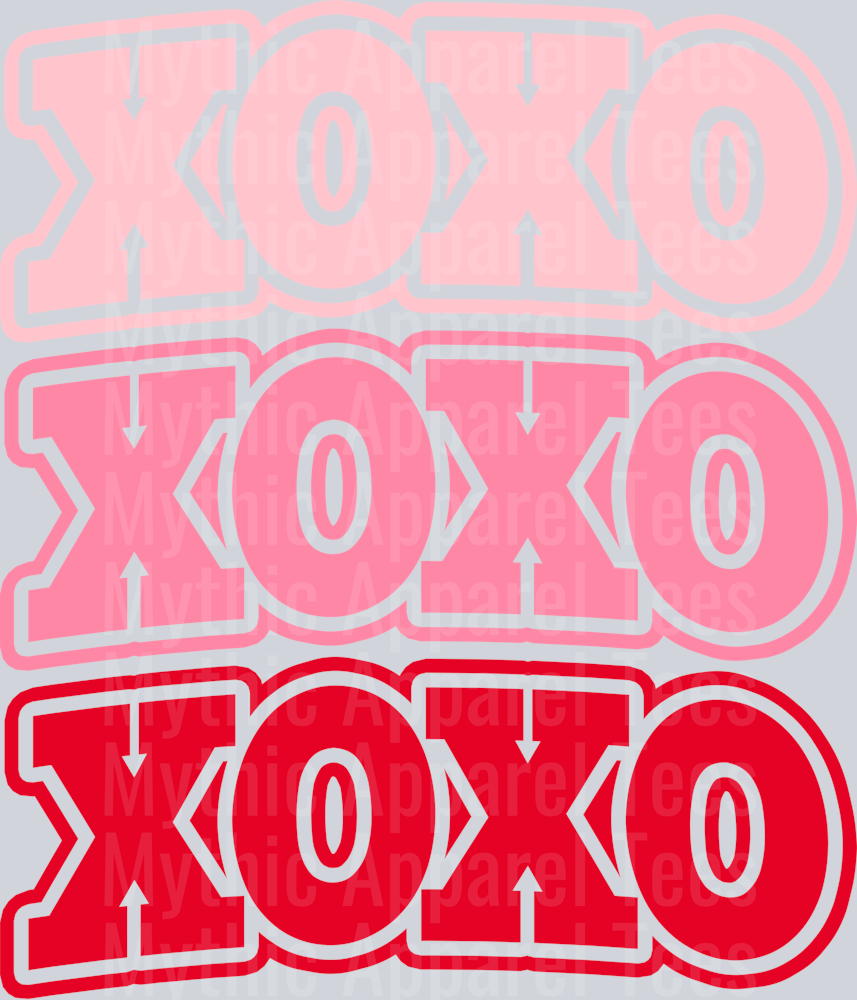 XOXO Wavy Retro Funny Designs Valentines Day Sequin
