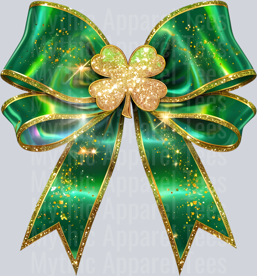 Bow Green Shiny with Gold St Patrick's Day