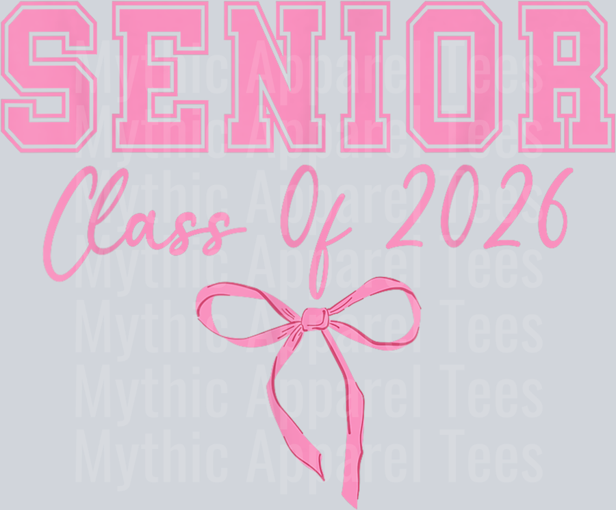 Coquette Senior 2026 Class Of 2026 Pink Bow Graduation 2026 T-Shirt