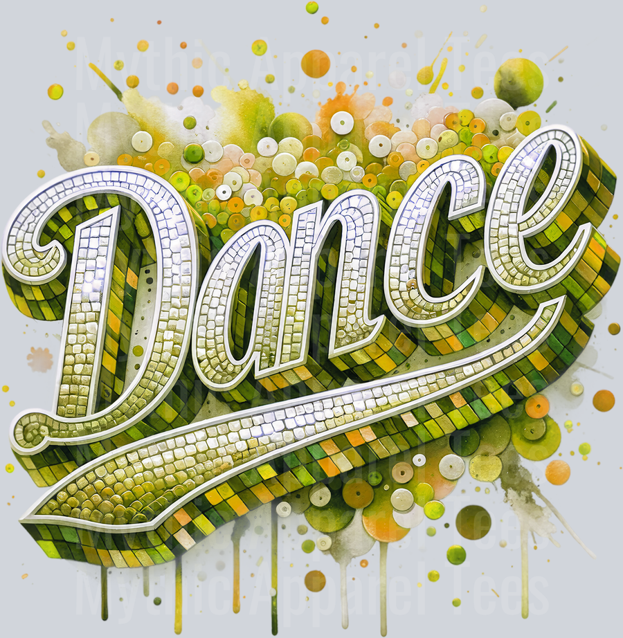 0020 Dance Sequin Gold DTF Dance Swoosh Transfers