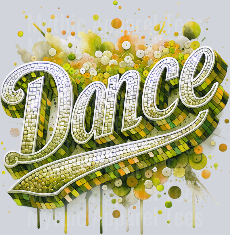 0020 Dance Sequin Gold DTF Dance Swoosh Transfers