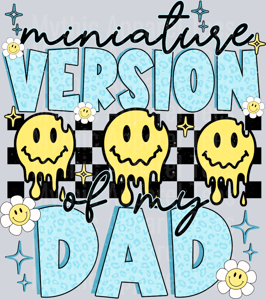 miniature Version of Dad Yellow smileys and Checkers DTF Infant - Youth Boy Transfers
