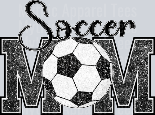 Soccer MoM GLITTER Style with ball DTF Soccer Transfers