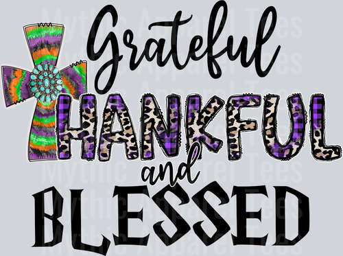 Grateful Thankful And Blessed Western Thanksgiving