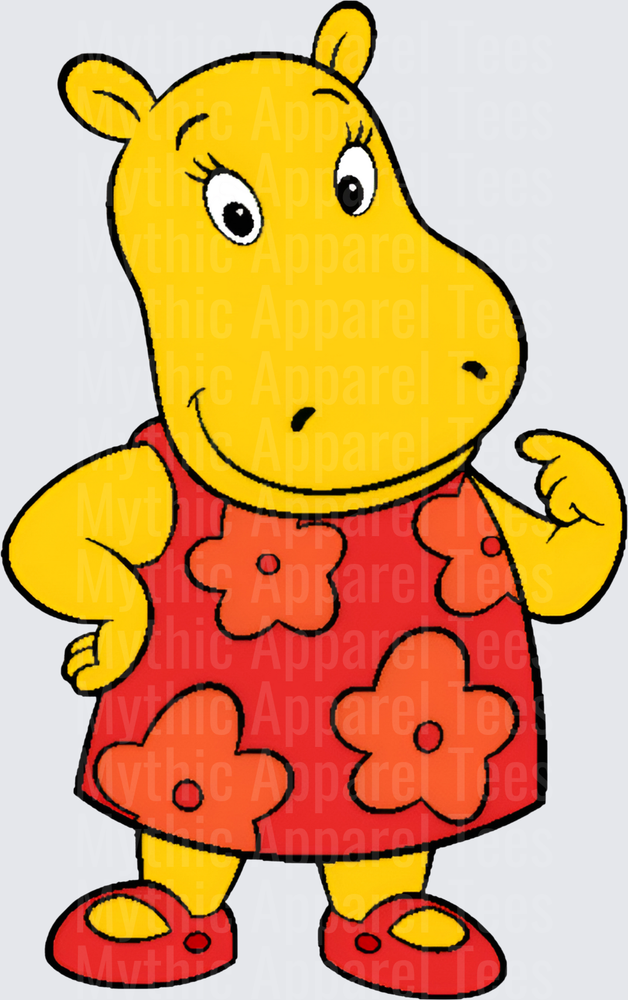 Tasha the Hippo Backyardigans Yellow Hippo Red Floral Dress Pose