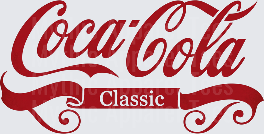 Coke Coca-Cola Classic Vintage Script Logo Banner Design