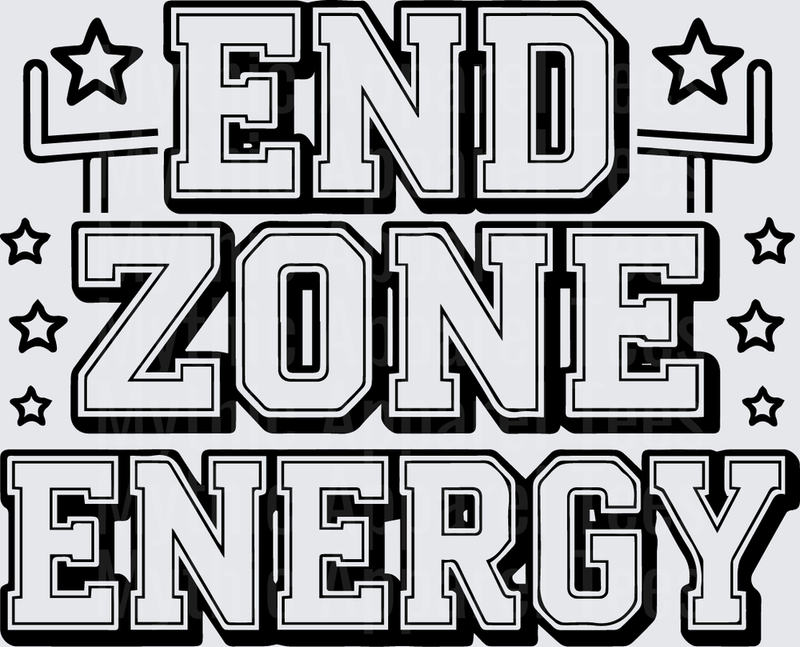 American Football End Zone Energy Bold Stars Goalpost Graphic