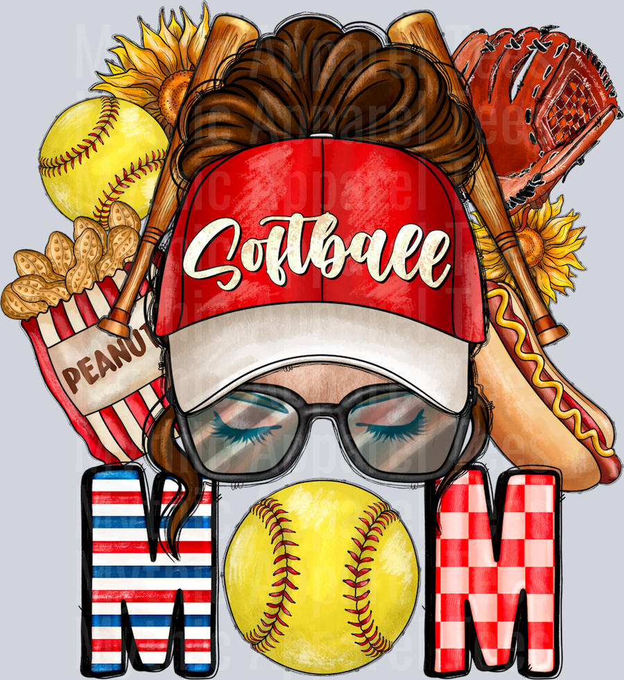 Softball Mom Messy Bun