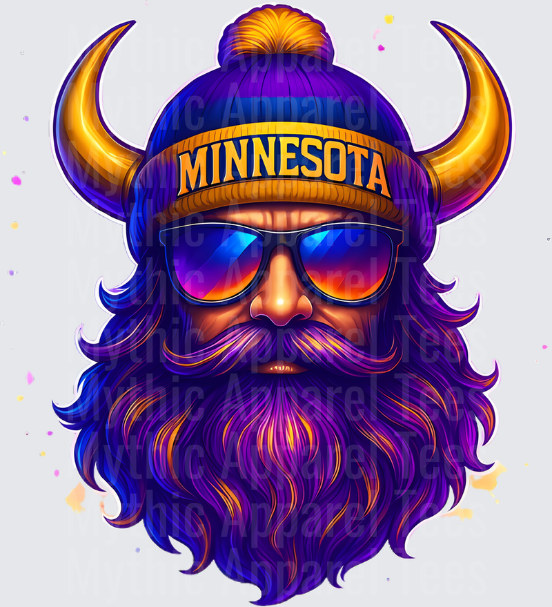 NFL Mascots Minnesota Vikings Bearded Viking Sunglasses Beanie
