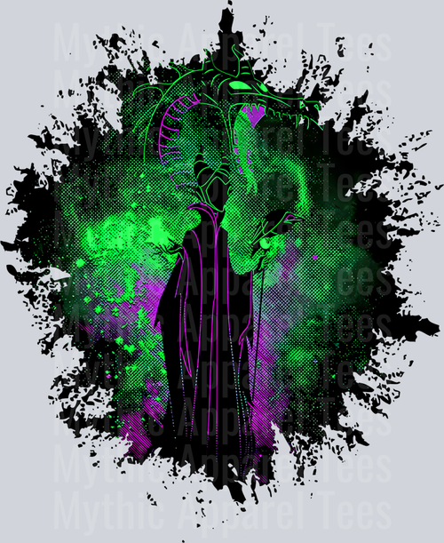 Maleficent Disney Villain Dark Silhouette Color Splash Crystal Ball Vision