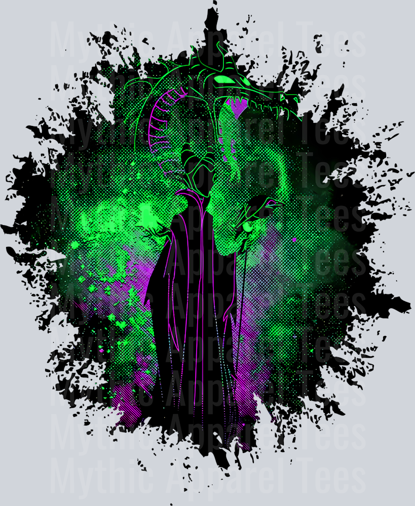 Maleficent Disney Villain Dark Silhouette Color Splash Crystal Ball Vision
