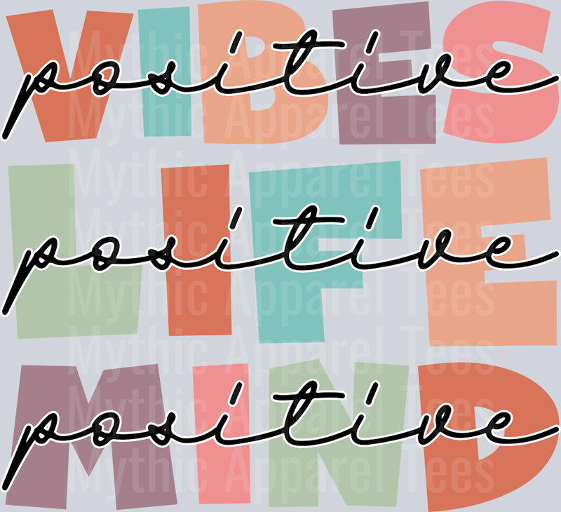 Positive Vibes DTF Inspiring Transfers