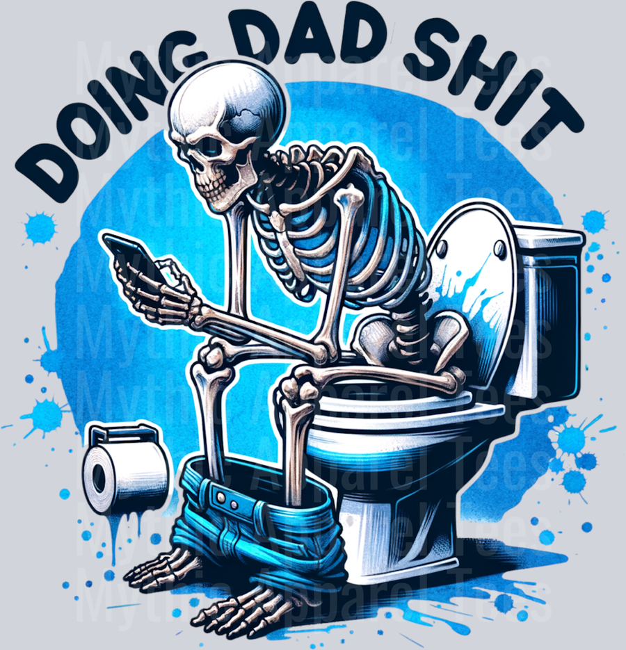 Doing dad shit skelly on toilet DTF Dad Transfers
