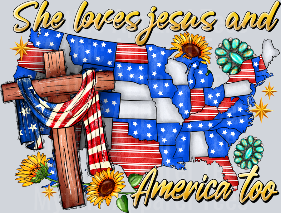 She Loves Jesus And America Too Religious Patriotic United States