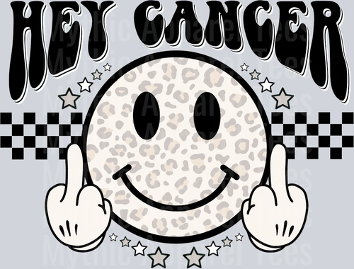 Hey cancer White Lung Cancer Awareness Middle Fingers