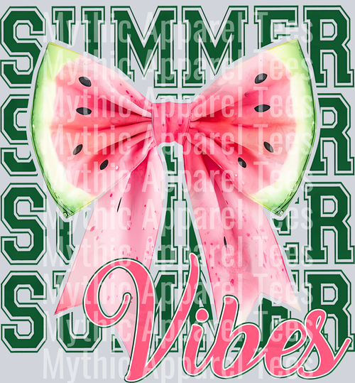 Watermelon Coquette Bow Summer Vibes Summer Transfer