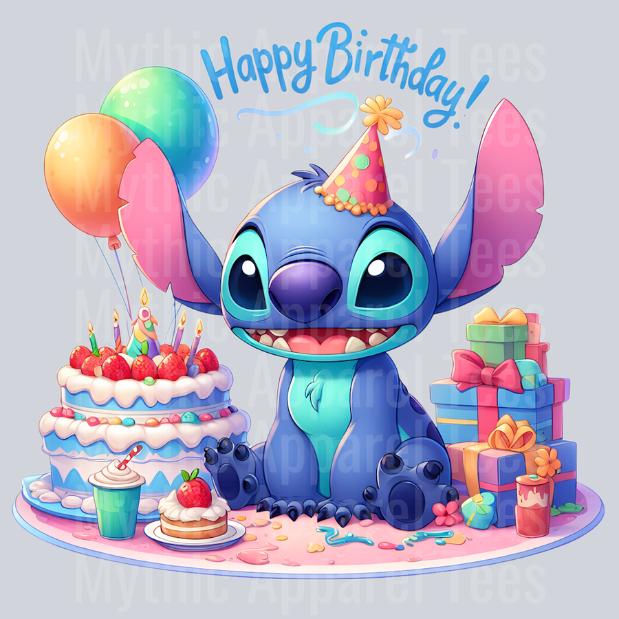 Stitch Birthday Transfer 4 DTF Stitch Birthday Transfers