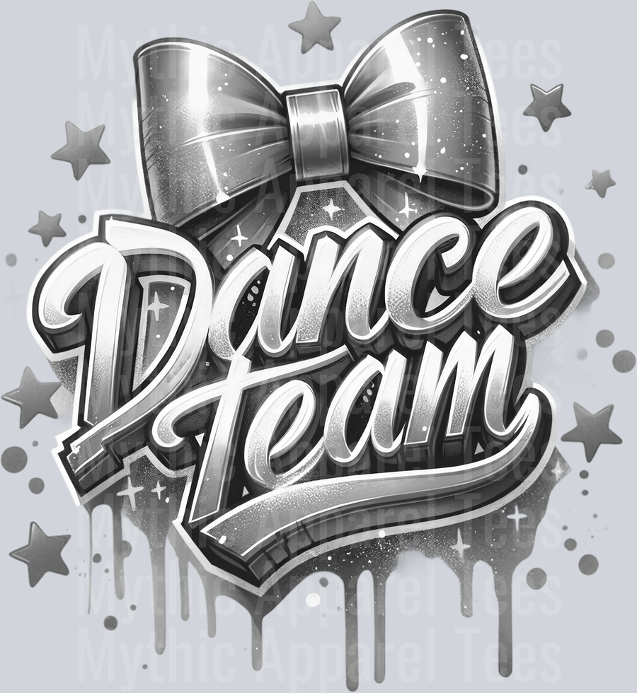 Dance Team Airbrushed Gray DTF Dance Team Transfers