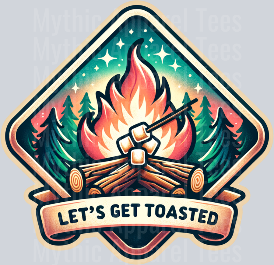 Let's get toasted 19 DTF Camping Transfers