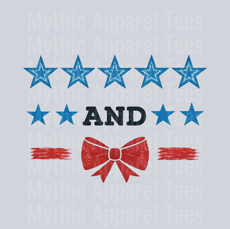Retro America Coquette Stars and Stripes DTF Patriotic Transfers