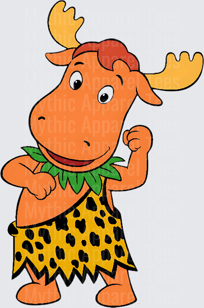 Tyrone the Moose Backyardigans Prehistoric Caveman Outfit with Leaf Collar and Animal Print Skirt