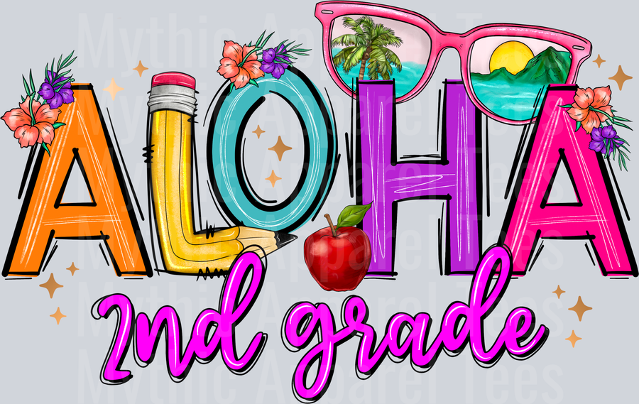 Aloha 2nd grade DTF Summer Transfers