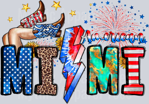 American Mimi 4th of july DTF Patriotic Transfers