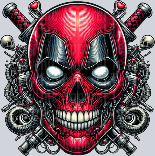 Deadpool 2 Skull DTF Superhero Transfers
