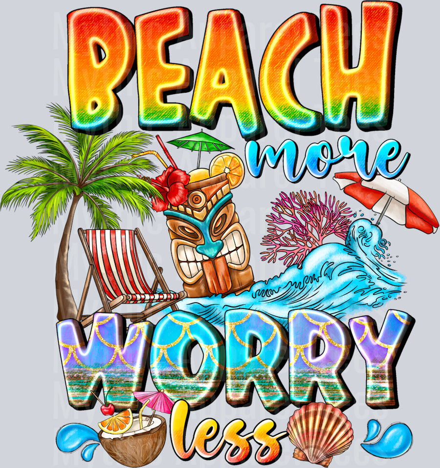 Beach More Worry Less Summer Drinking