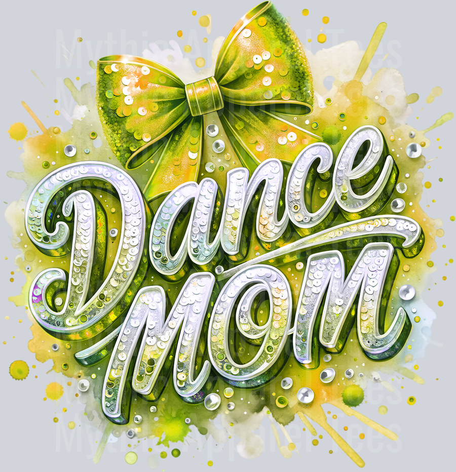 0019 Dance Mom Sequins Gold DTF Dance Mom Transfers