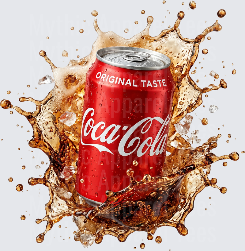 Coke Coca-Cola Original Taste Can Exploding Soda Ice Splash
