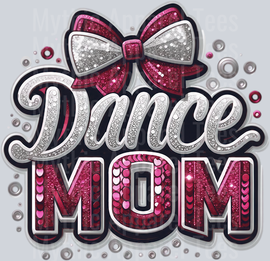 0010 Dance Mom Sequins Maroon DTF Dance Mom Transfers