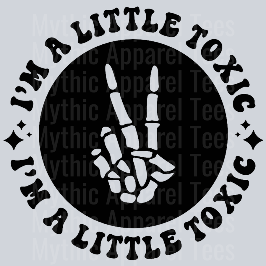 Im A Little Toxic Pocket Design Wavey Retro Style Funny Shirt Design