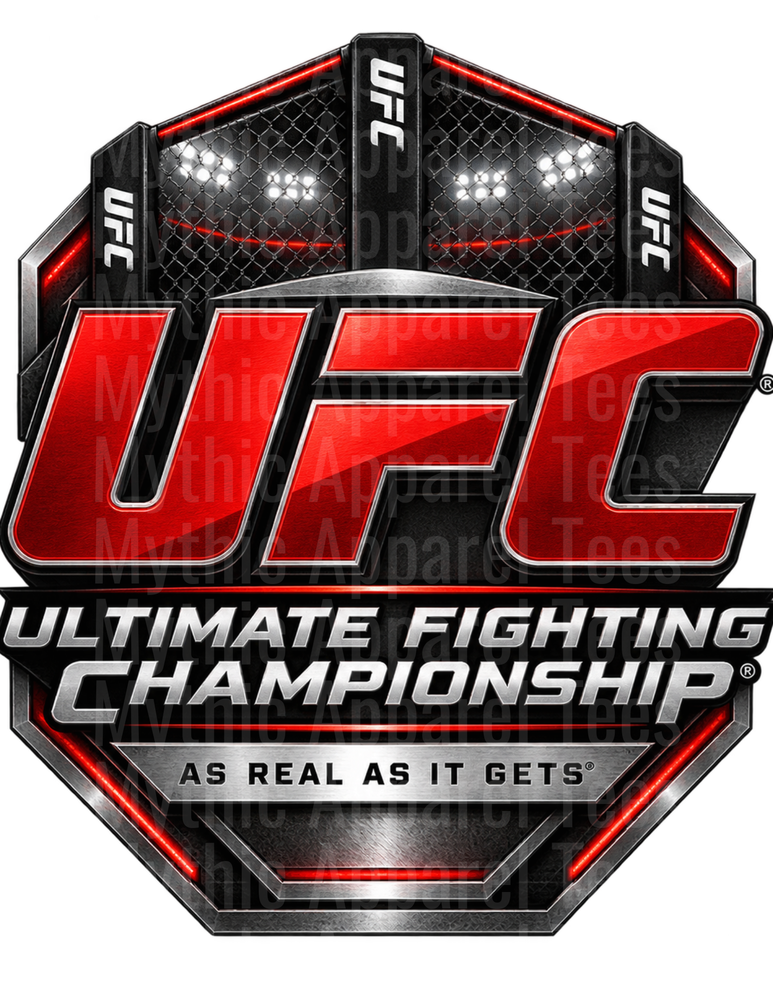 UFC Ultimate Fighting Championship As Real As It Gets Octagon Arena Logo Badge in Red Black and Silver