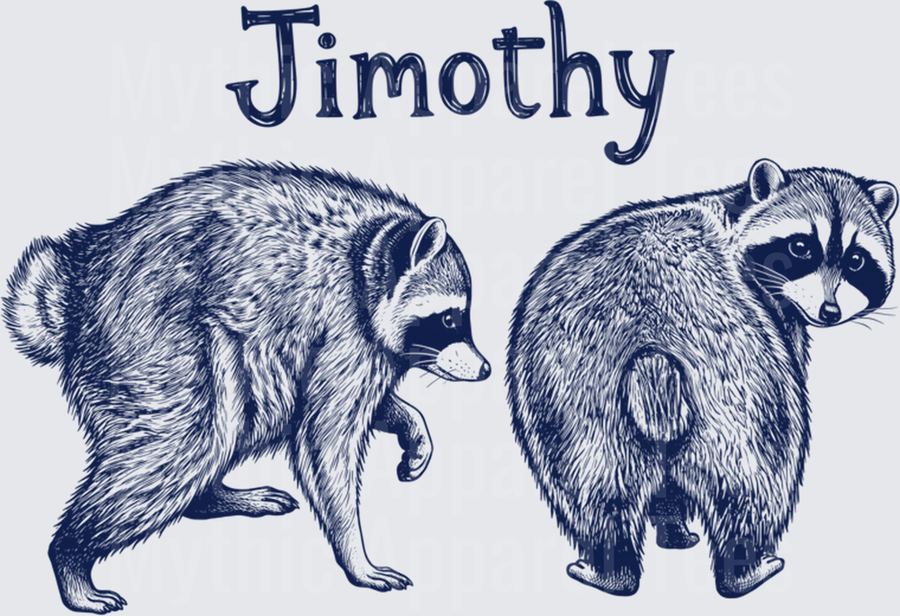 Jimothy Two Raccoons Navy Blue Illustrated Duo