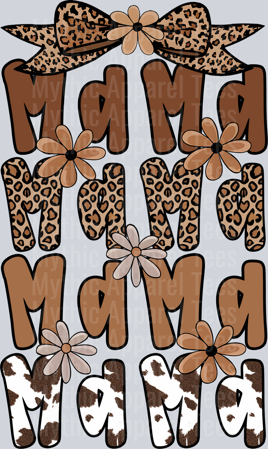 mama western bows and cow prints DTF MOM Transfers