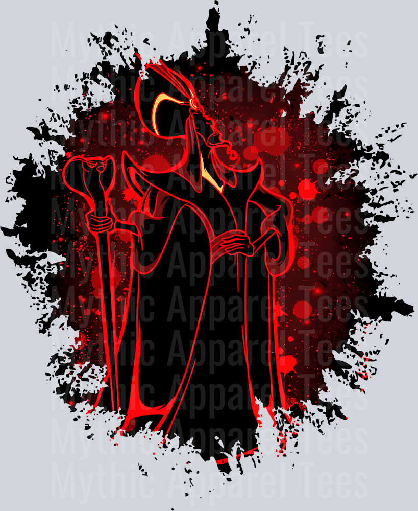 Jafar Aladdin Disney Villain Dark Silhouette Color Splash Crystal Ball Vision