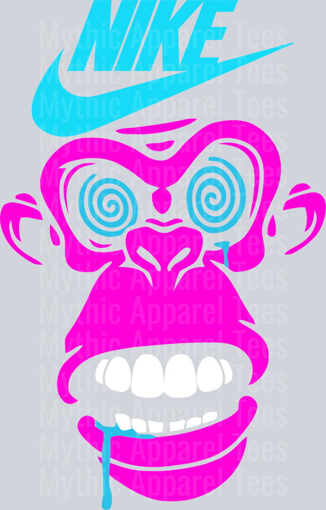 MONKEY with hypnosis eyes JUST DO IT DTF Nike Transfers