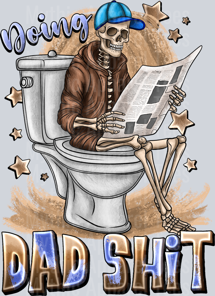 Doing Dad Shit Skeleton On Toilet