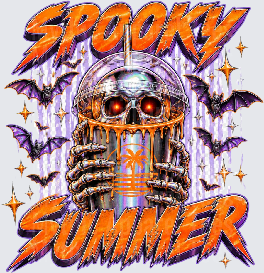 Halloween Spooky Summer Skull Skeleton Iced Drink Bats