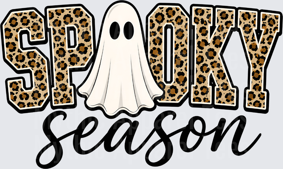 Halloween Spooky Season Leopard Print Ghost Graphic