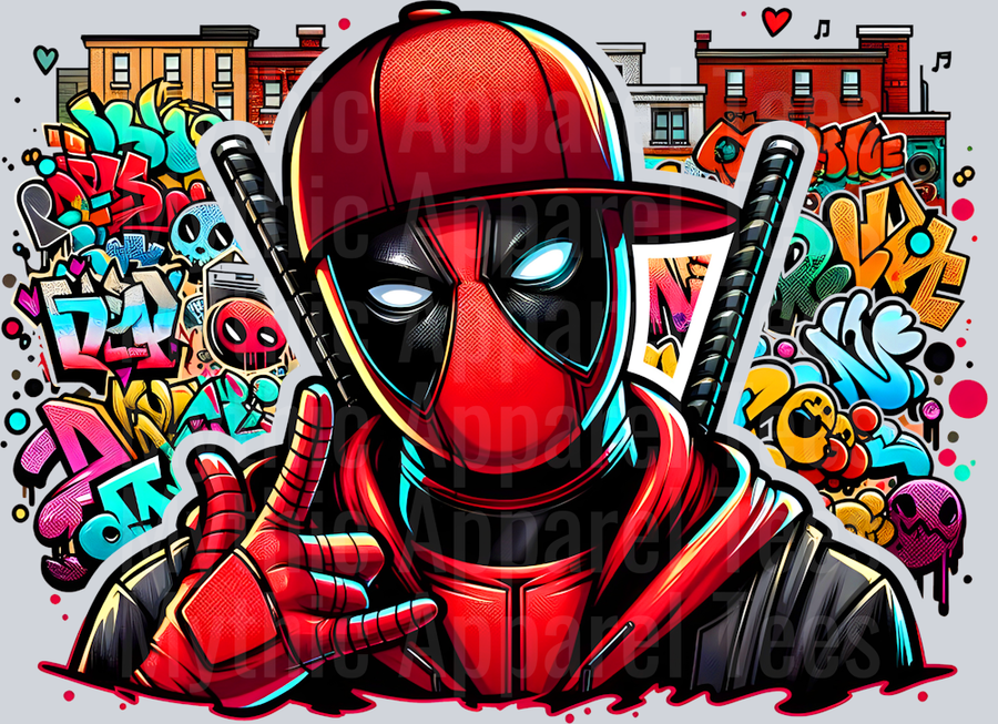 Deadpool Graffiti DTF Pop Culture Transfers