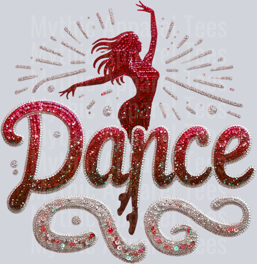 004 Dance Sequins Red DTF Dance Female Transfers