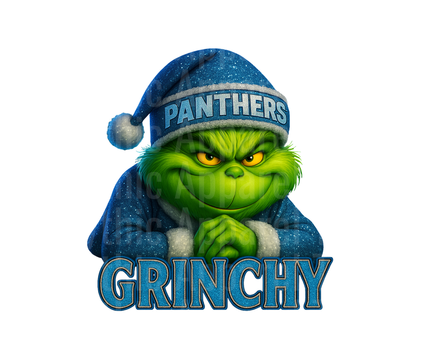 NFL Football Grinch Wearing Panthers Santa Hat Grinchy Christmas Design