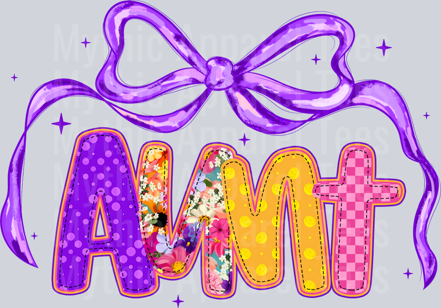 Aunt Purple Ribbon DTF Aunt Transfers
